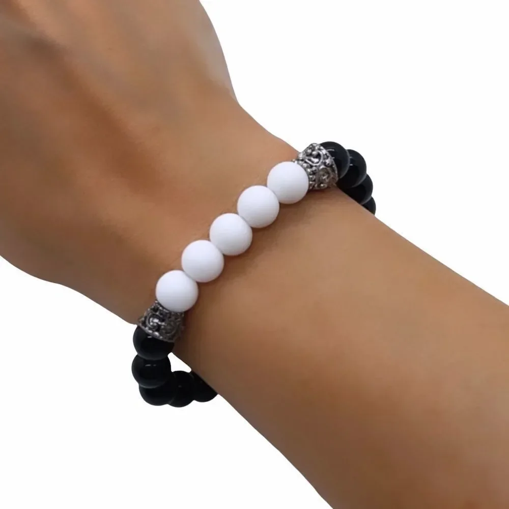 NWT Wool + Pepper Co. Mens Black & White Bracelet
